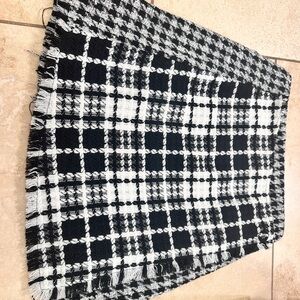 Black and White Plaid Skirt